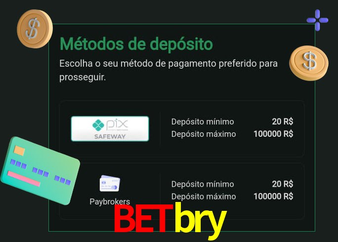 O cassino betbry oferece uma grande variedade de métodos de pagamento